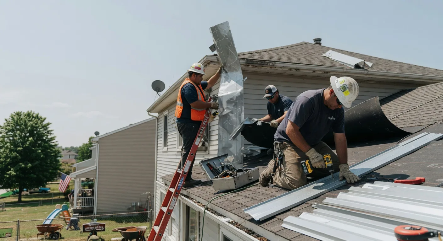 Storm Damage Metal Roof Repair in Waltonville, IL